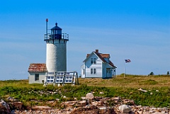 Great Duck Island Light in Maine with Solar Panels For Energy